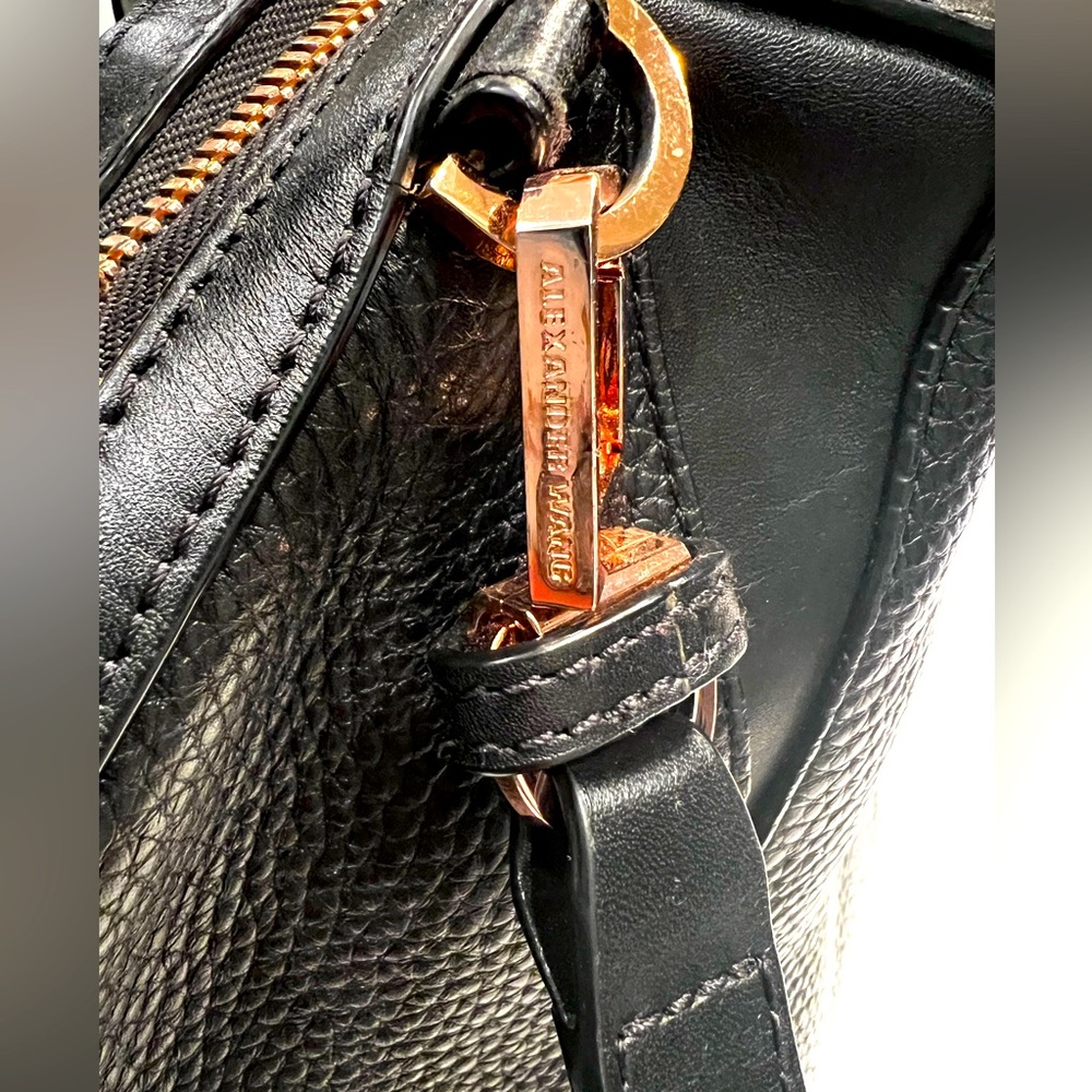 Alexander Wang Large Emile tote with crossbody strap and rose gold hardware.